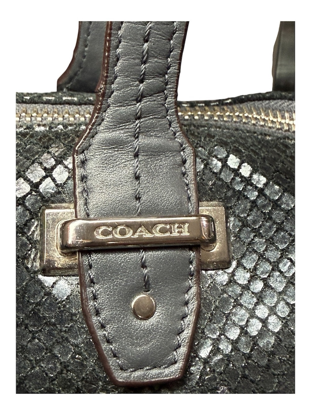 Coach Taylor Suede, Leather and Snake Skin Embossed Purse w/ Purse pillow (2014) - Picture 4 of 9